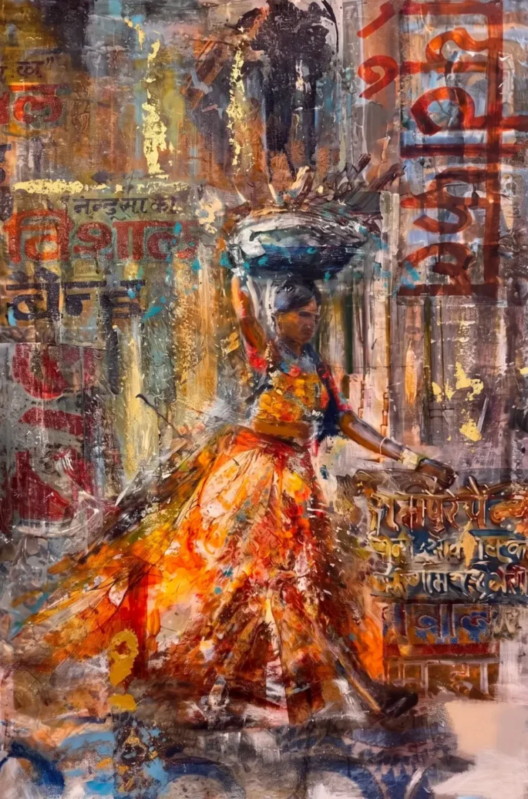 Vibrant Expressionist Urban Wall Art for Living Room