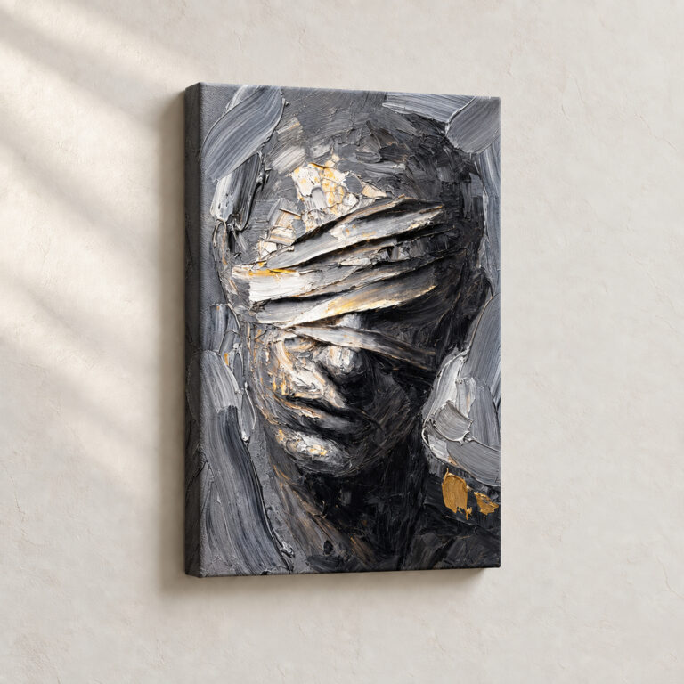 Artwork Textured Veiled Face Abstract