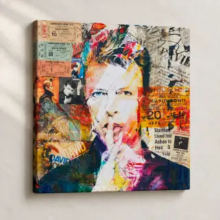 Artwork Silent Pop Icon Collage Pop Art stretched canvas close-up