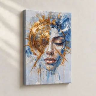 Artwork Timeless Reflection Surrealist stretched canvas close-up